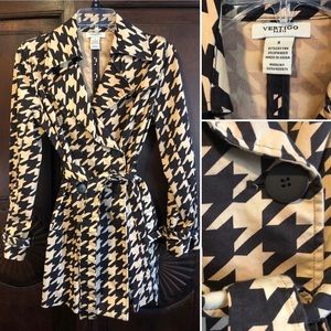 Houndstooth trench coat